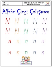 o harfi çizgi çalışması